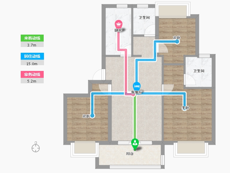 江苏省-南京市-华宇·林湖雅舍-71.20-户型库-动静线