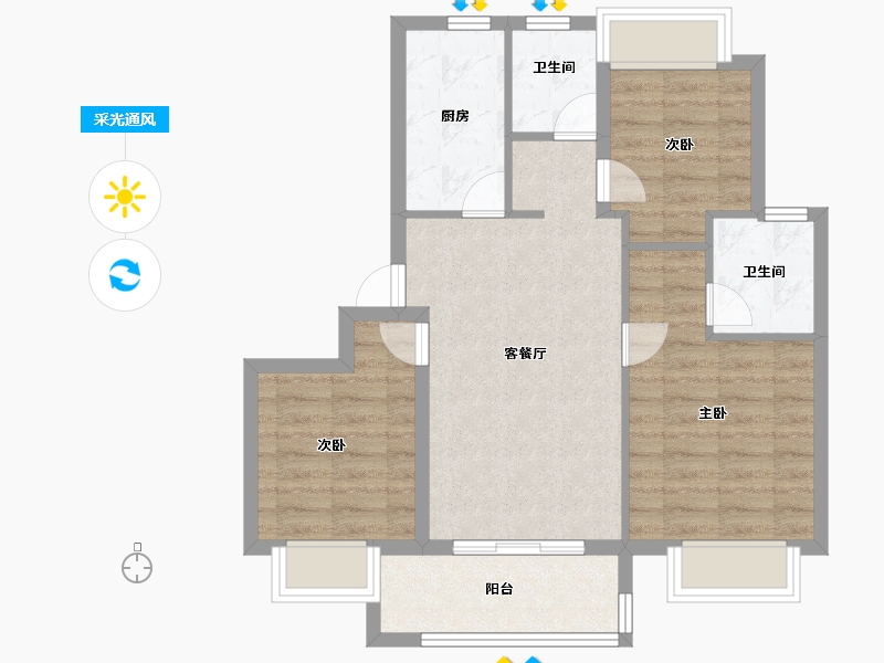 江苏省-南京市-华宇·林湖雅舍-71.20-户型库-采光通风