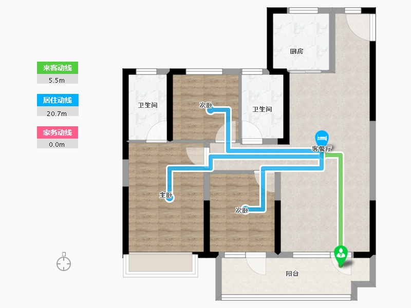 山东省-青岛市-国信溪地美岸-94.84-户型库-动静线