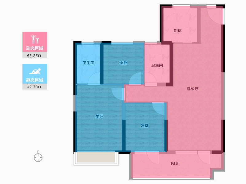 山东省-青岛市-国信溪地美岸-94.84-户型库-动静分区