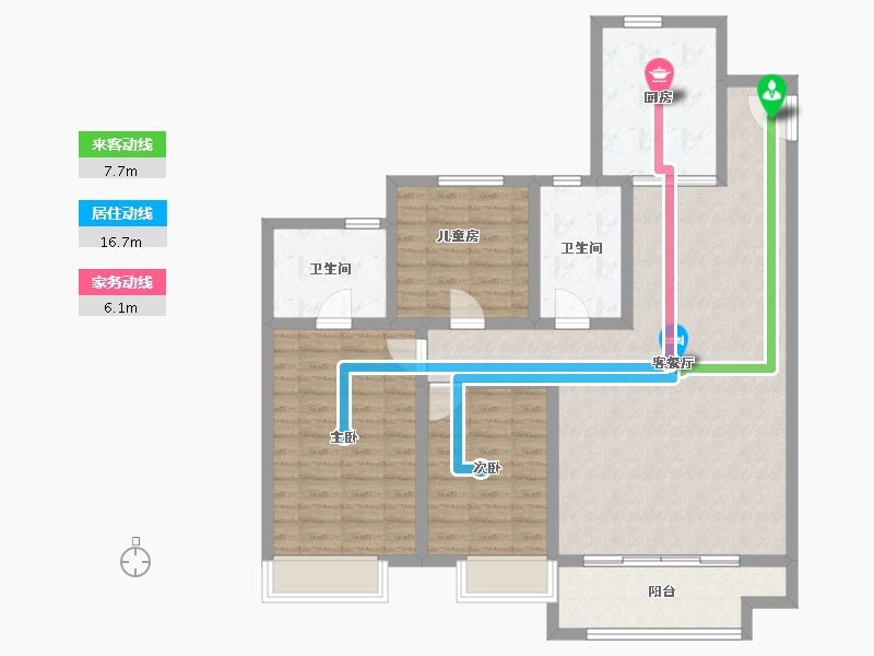 山东省-青岛市-海轩府-110.29-户型库-动静线