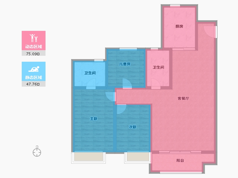 山东省-青岛市-海轩府-110.29-户型库-动静分区