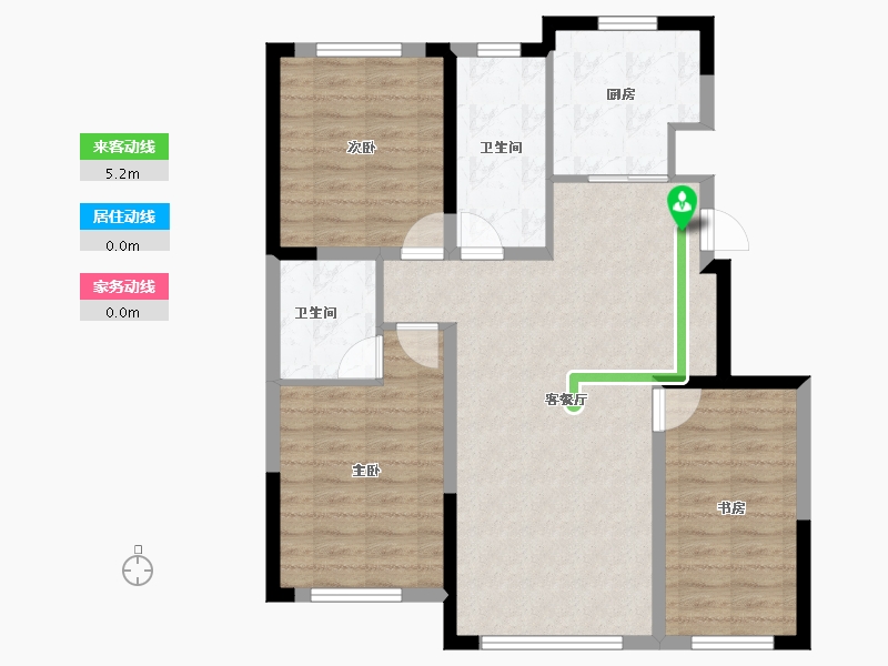 辽宁省-鞍山市-中南·学府壹号二期-86.89-户型库-动静线