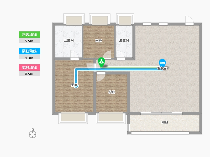 江苏省-南京市-星叶·栖悦湾-110.40-户型库-动静线