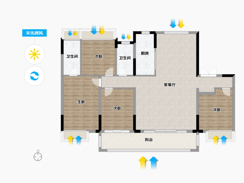 江苏省-镇江市-朱方·崇实里-132.01-户型库-采光通风