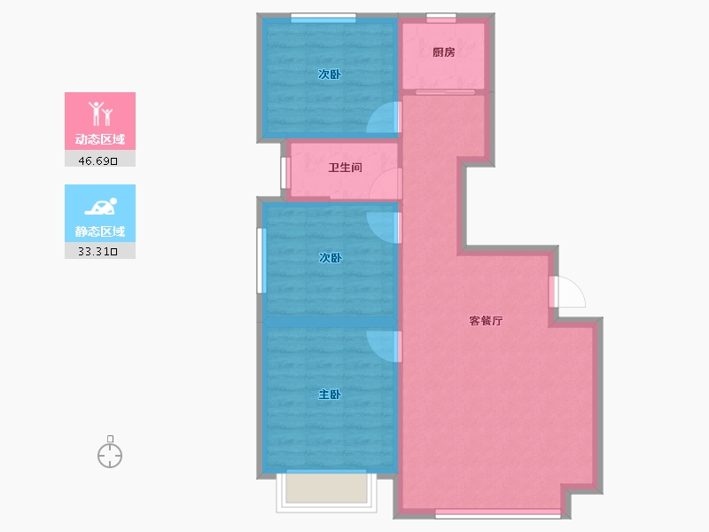 河北省-邢台市-内丘诚园-71.33-户型库-动静分区