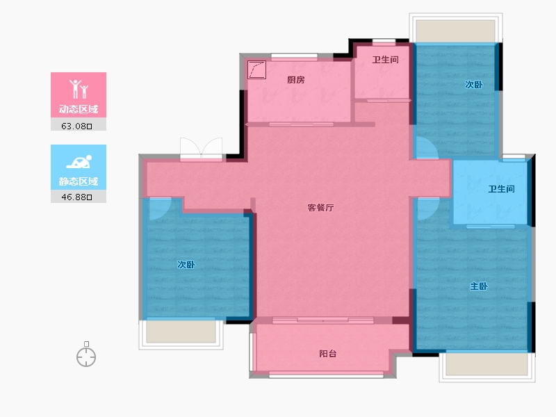 江苏省-镇江市-镇江金地·四季风华-99.20-户型库-动静分区