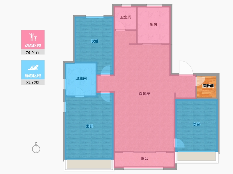 山东省-青岛市-海信松山居-128.86-户型库-动静分区