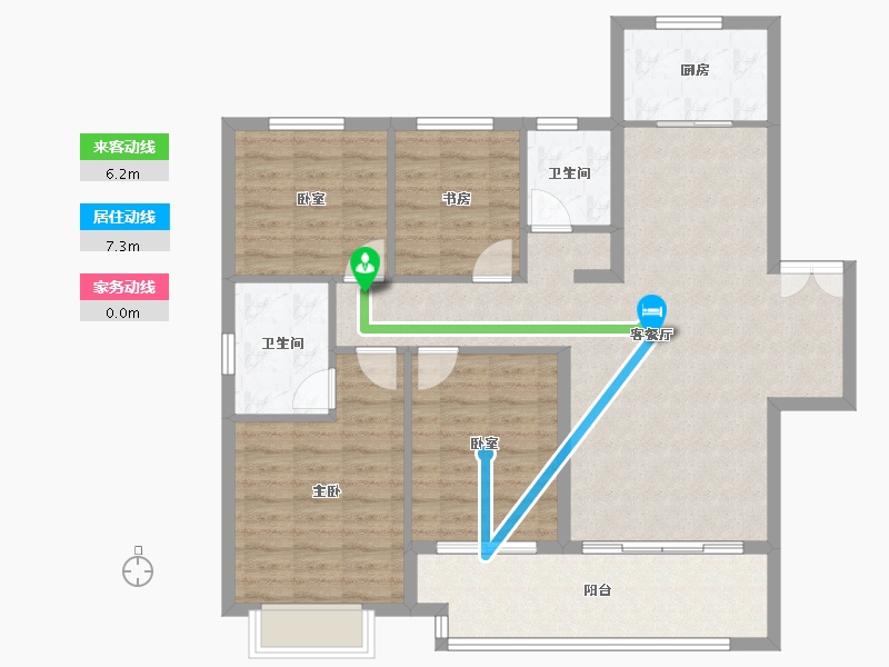 湖南省-长沙市-三一云湖-106.51-户型库-动静线