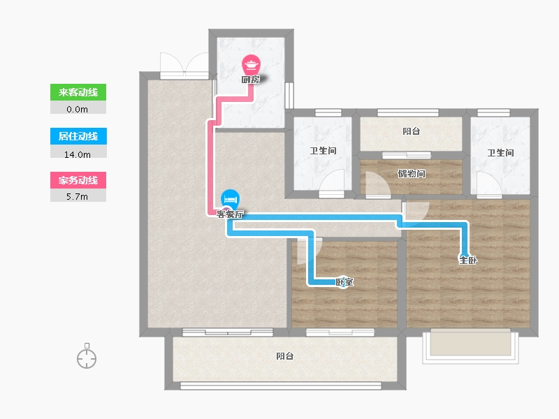 湖南省-长沙市-兴进珺府-91.46-户型库-动静线