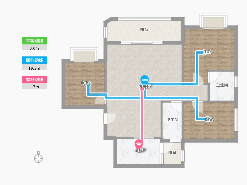 黑龙江省-鹤岗市-颐城栖湾里-88.08-户型库-动静线