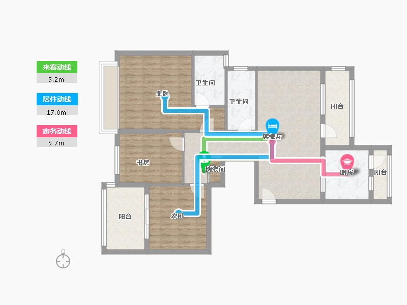 浙江省-温州市-东润景园-99.48-户型库-动静线