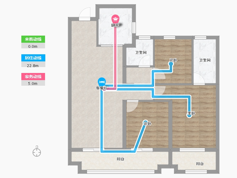 陕西省-西安市-金地·玖峯悦-88.42-户型库-动静线