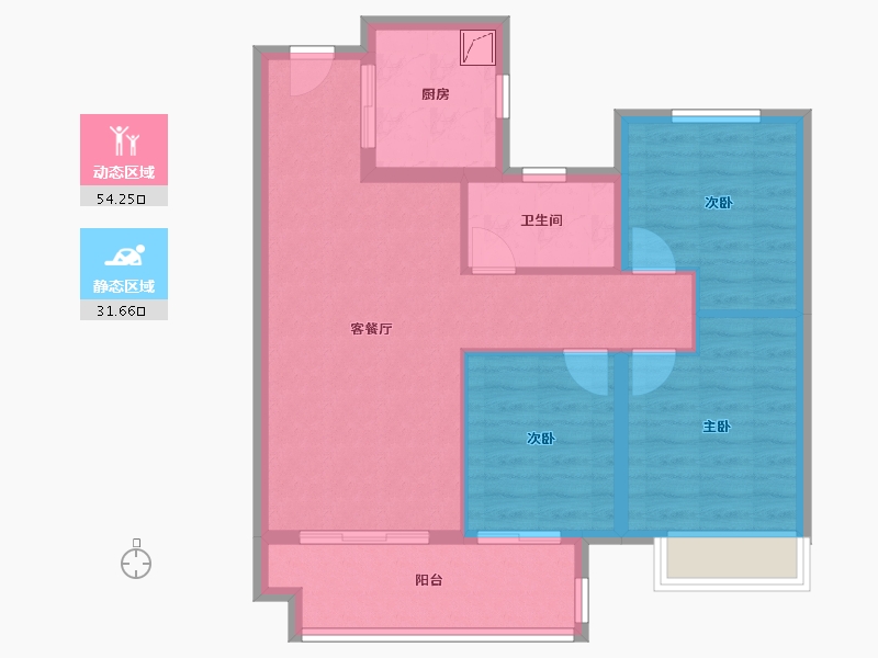 江苏省-镇江市-奥园·誉峰澜樾庭-76.80-户型库-动静分区