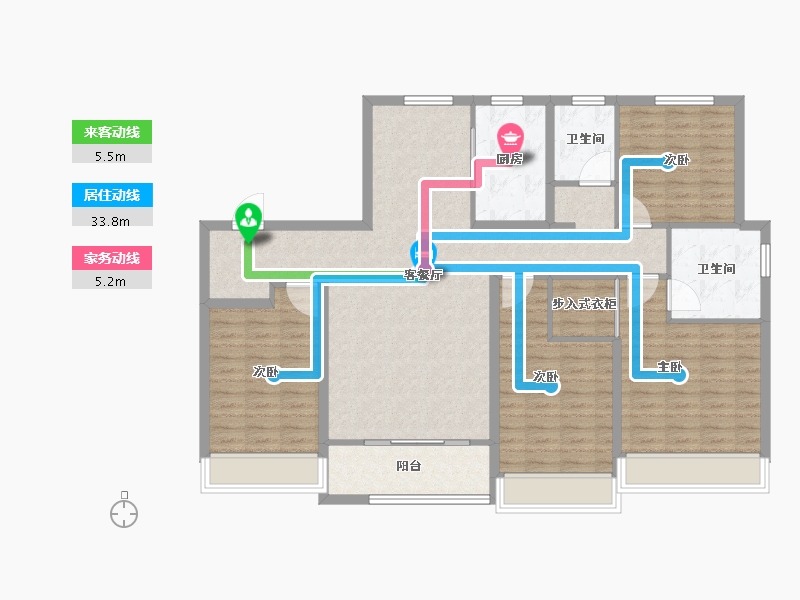 山东省-青岛市-水岸樾园-126.00-户型库-动静线