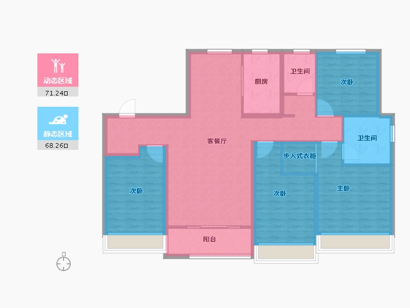 山东省-青岛市-水岸樾园-126.00-户型库-动静分区