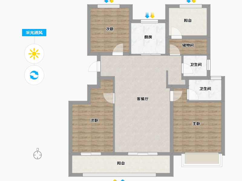 安徽省-马鞍山市-姑溪晓著-101.61-户型库-采光通风