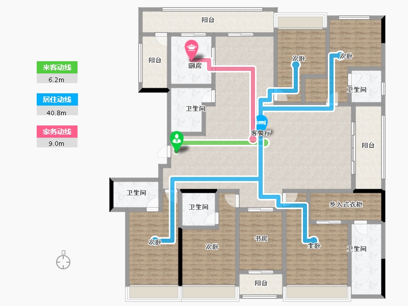 湖南省-长沙市-运达滨河广场-245.53-户型库-动静线