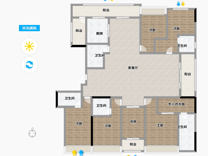 湖南省-长沙市-运达滨河广场-245.53-户型库-采光通风