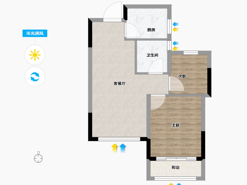 安徽省-黄山市-黄山桃李春风-57.00-户型库-采光通风