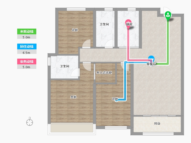 山东省-青岛市-水岸樾园-105.00-户型库-动静线