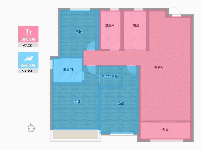 山东省-青岛市-水岸樾园-105.00-户型库-动静分区