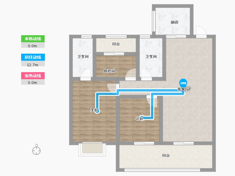 湖南省-长沙市-金地都会风华-89.16-户型库-动静线