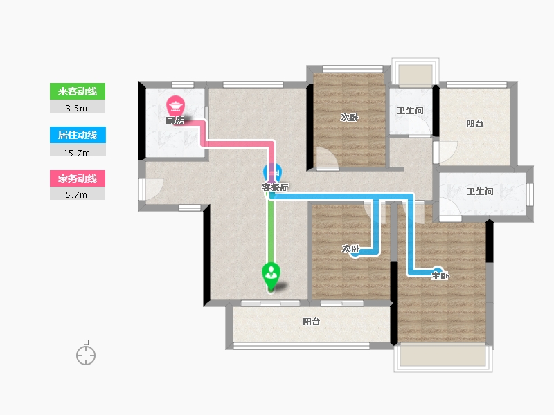 广东省-中山市-越秀建发·玺樾-101.60-户型库-动静线