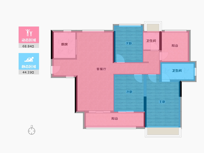 广东省-中山市-越秀建发·玺樾-101.60-户型库-动静分区