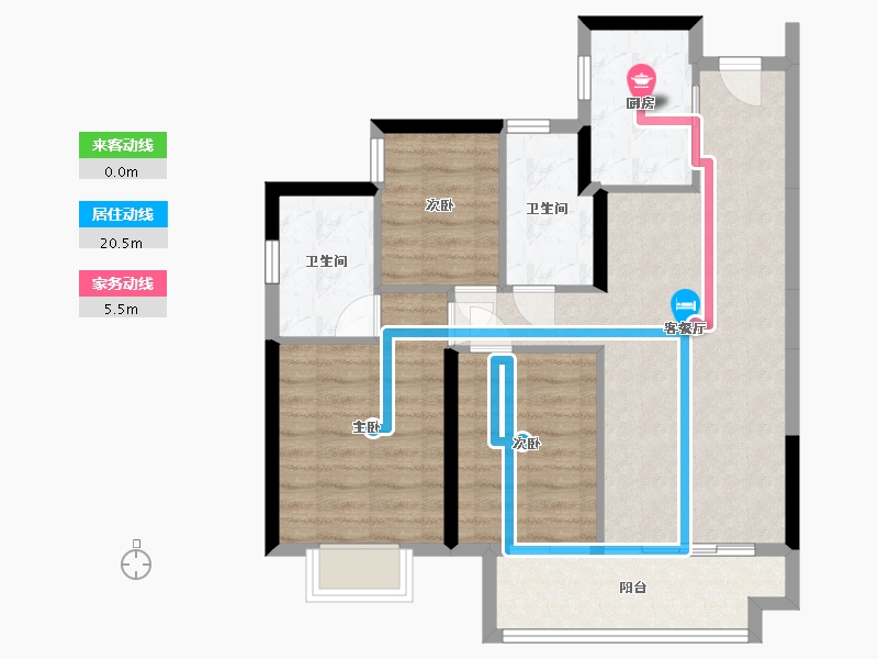 广东省-广州市-绿城美的晓风印月-103.00-户型库-动静线