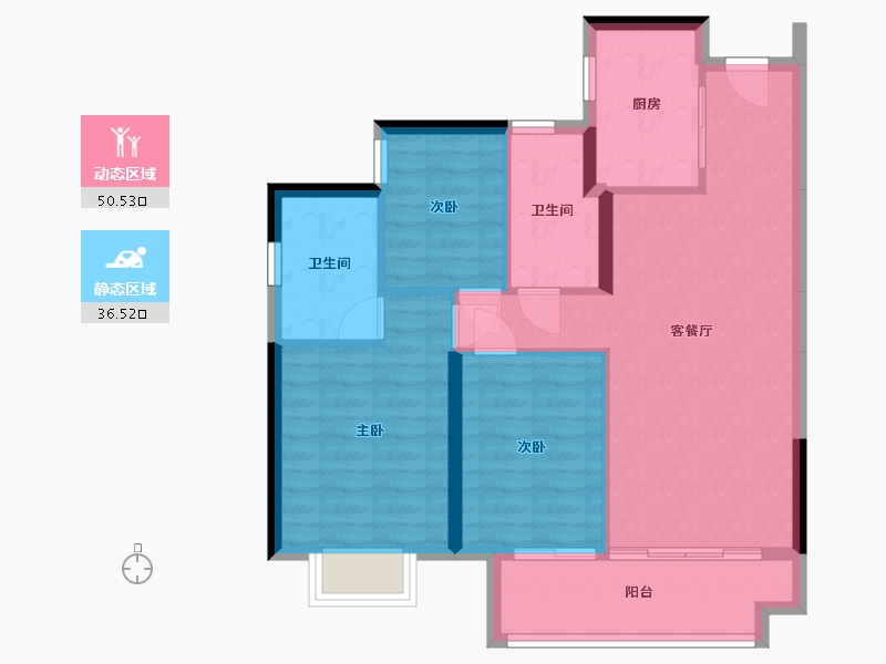 广东省-广州市-绿城美的晓风印月-103.00-户型库-动静分区