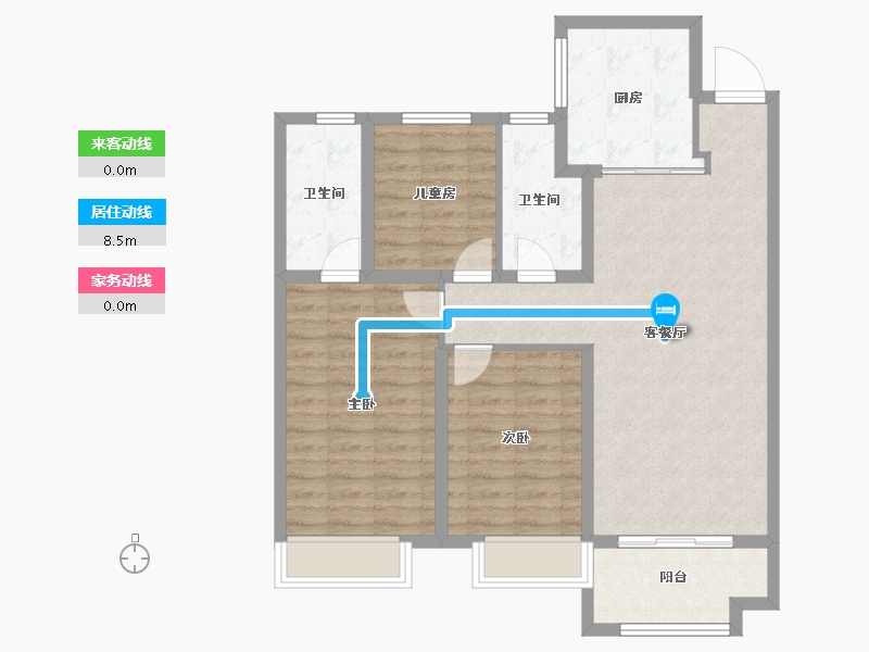 山东省-青岛市-海轩府-91.99-户型库-动静线