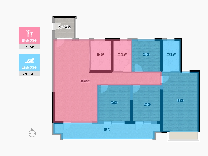 山东省-青岛市-瑞源·和苑-118.00-户型库-动静分区