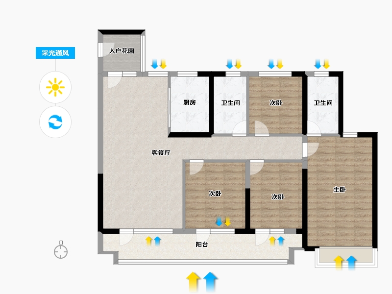 山东省-青岛市-瑞源·和苑-118.00-户型库-采光通风