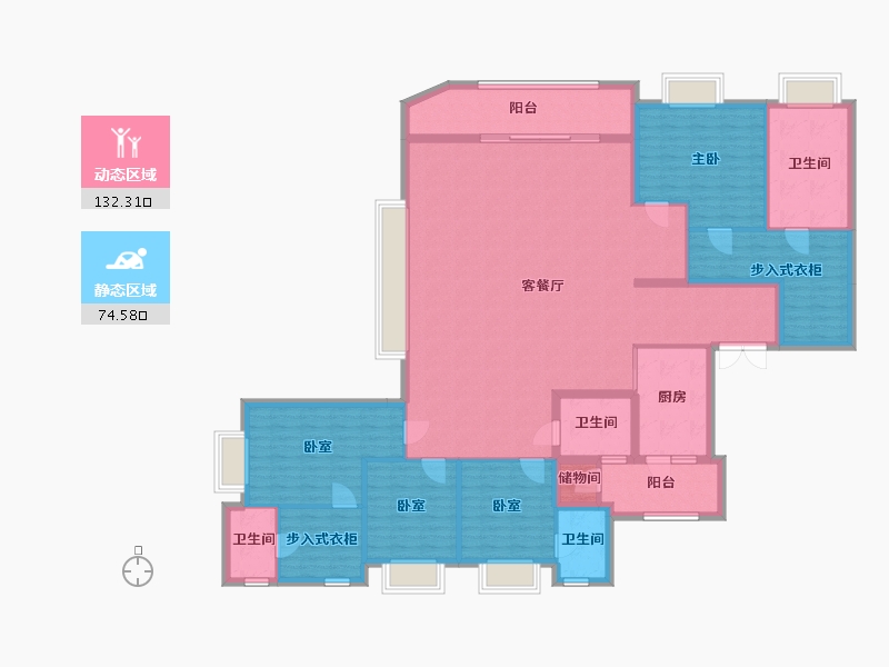 黑龙江省-鹤岗市-颐城栖湾里-188.87-户型库-动静分区