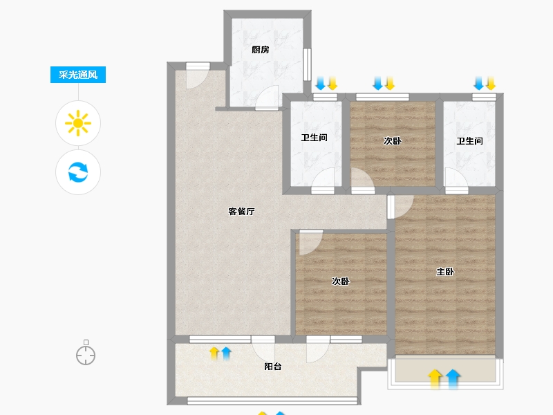 山东省-青岛市-融海·启城-92.00-户型库-采光通风