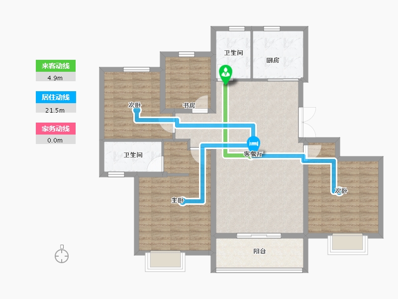 陕西省-西安市-嘉兴业源著-111.20-户型库-动静线