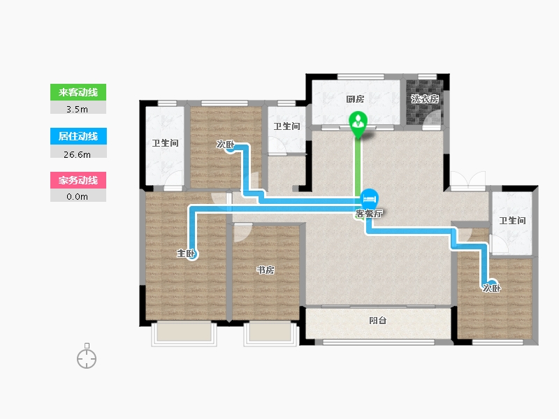 陕西省-榆林市-德通·麟州府-140.81-户型库-动静线