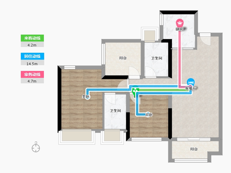 广东省-中山市-越秀建发·玺樾-71.21-户型库-动静线