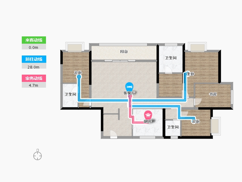 黑龙江省-鹤岗市-深国际万科颐城瑧湾悦-135.95-户型库-动静线