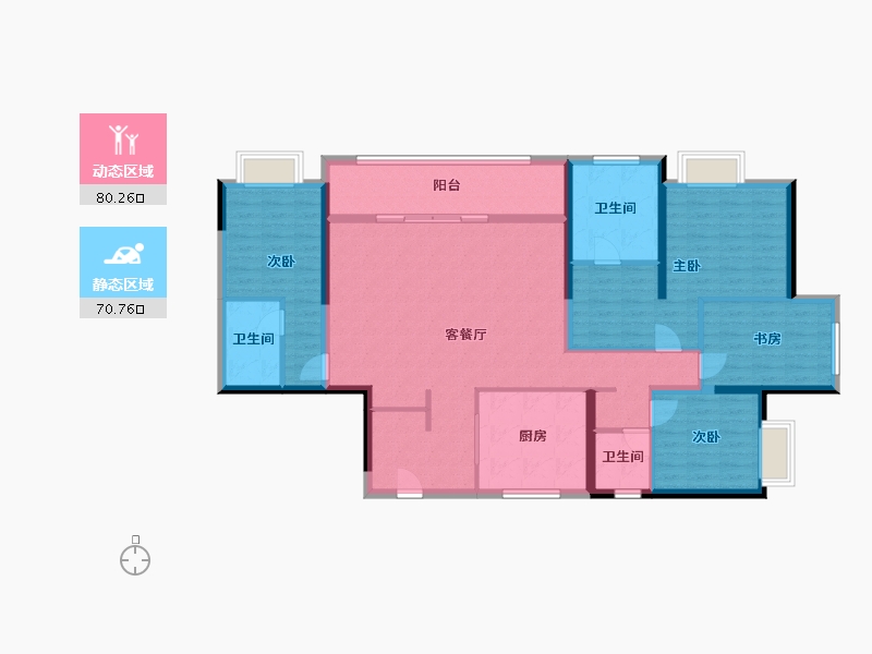 黑龙江省-鹤岗市-深国际万科颐城瑧湾悦-135.95-户型库-动静分区