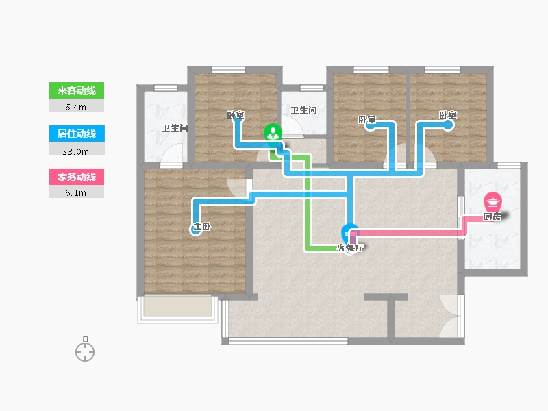 陕西省-西安市-朱雀·渼陂熙园-110.40-户型库-动静线