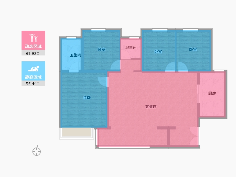 陕西省-西安市-朱雀·渼陂熙园-110.40-户型库-动静分区