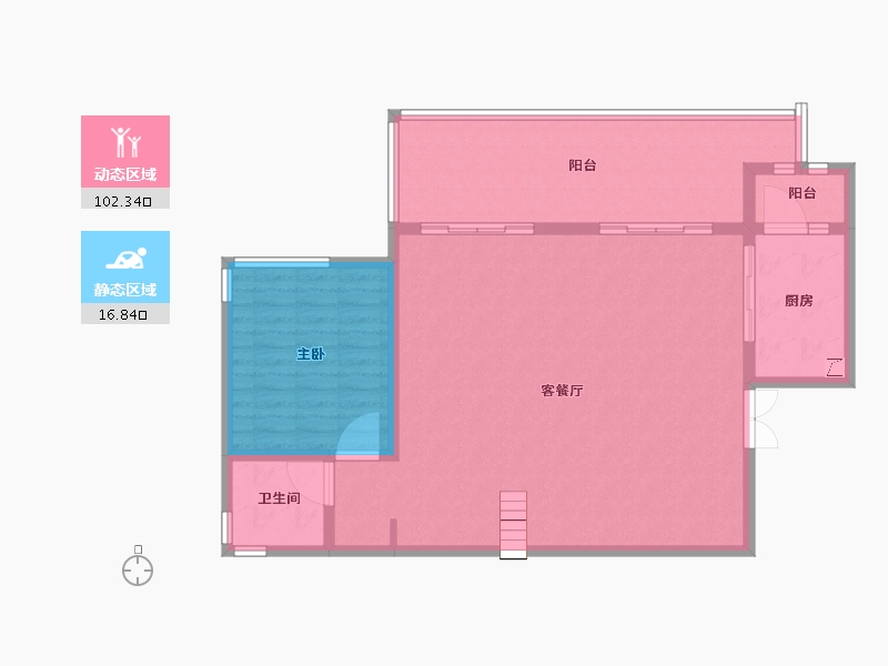 重庆-重庆市-新鸥鹏巴川郡-109.81-户型库-动静分区