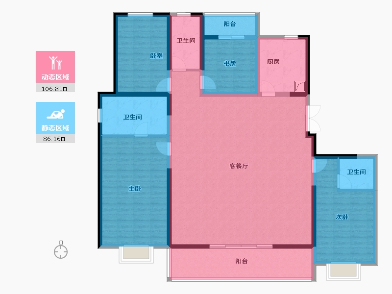 河南省-郑州市-华润郑东万象城·幸福里-175.39-户型库-动静分区