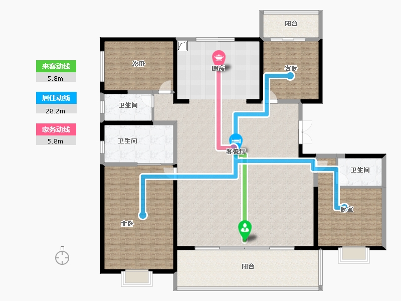 河南省-郑州市-华润郑东万象城·幸福里-216.01-户型库-动静线