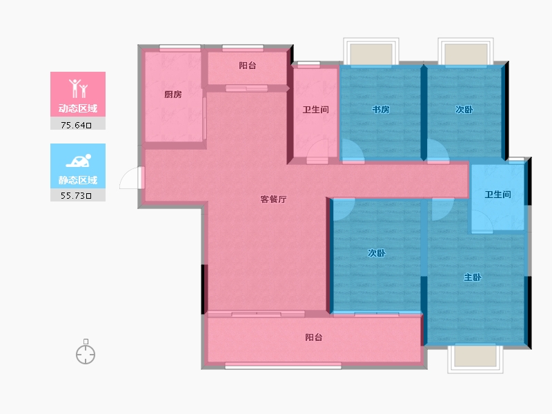 湖南省-长沙市-国欣向荣广场-118.06-户型库-动静分区