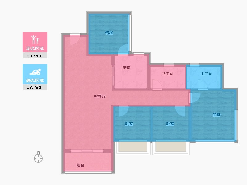 广东省-湛江市-铭鹏福璟-78.40-户型库-动静分区