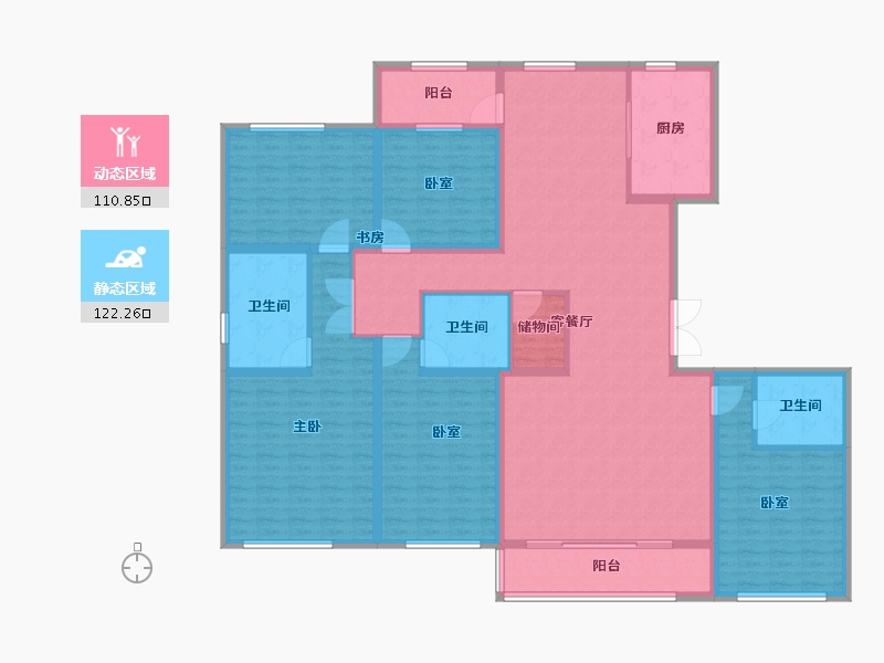 江苏省-南京市-奥体新城丹若园-212.01-户型库-动静分区