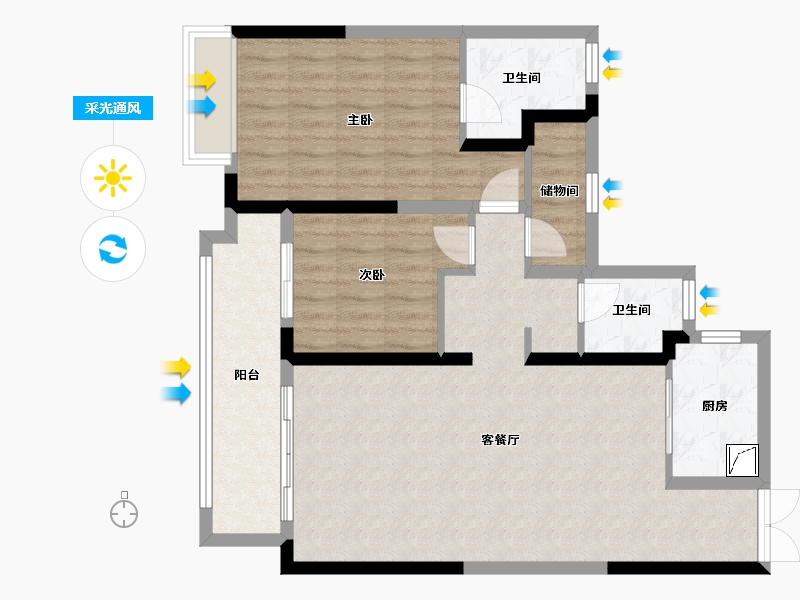 湖南省-衡阳市-常宁樾府-89.00-户型库-采光通风